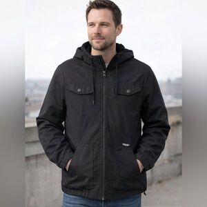 Volcom Enemy Lines Black Hooded Windbreaker Jacket XS Skate Surf Streetwear